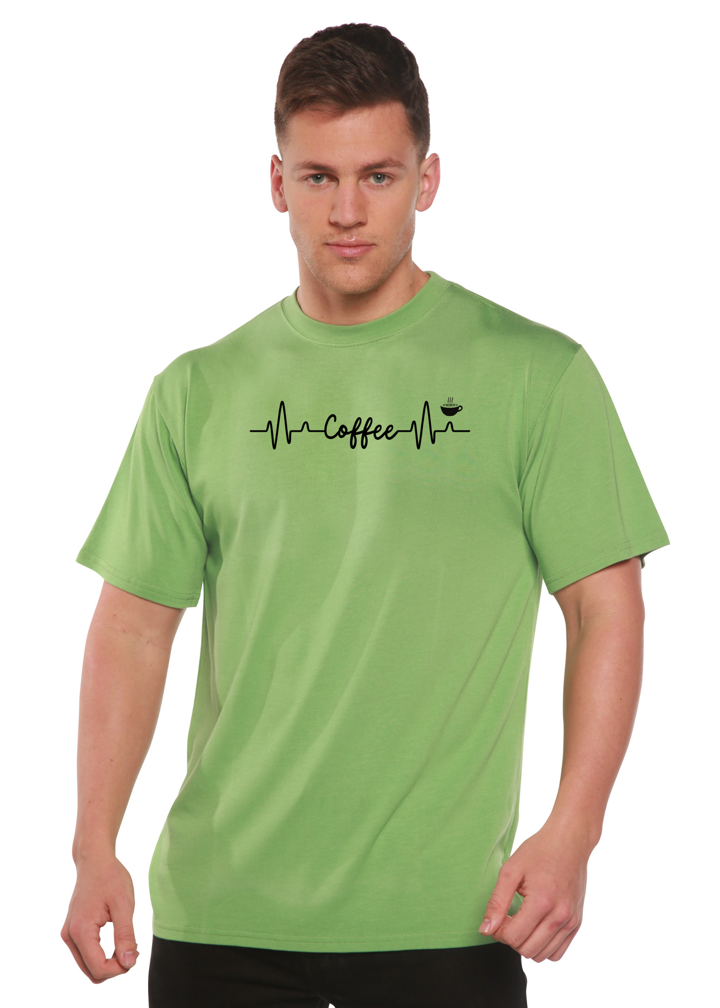 Heartbeat Coffee Unisex Bamboo/Cotton Graphic T-Shirt