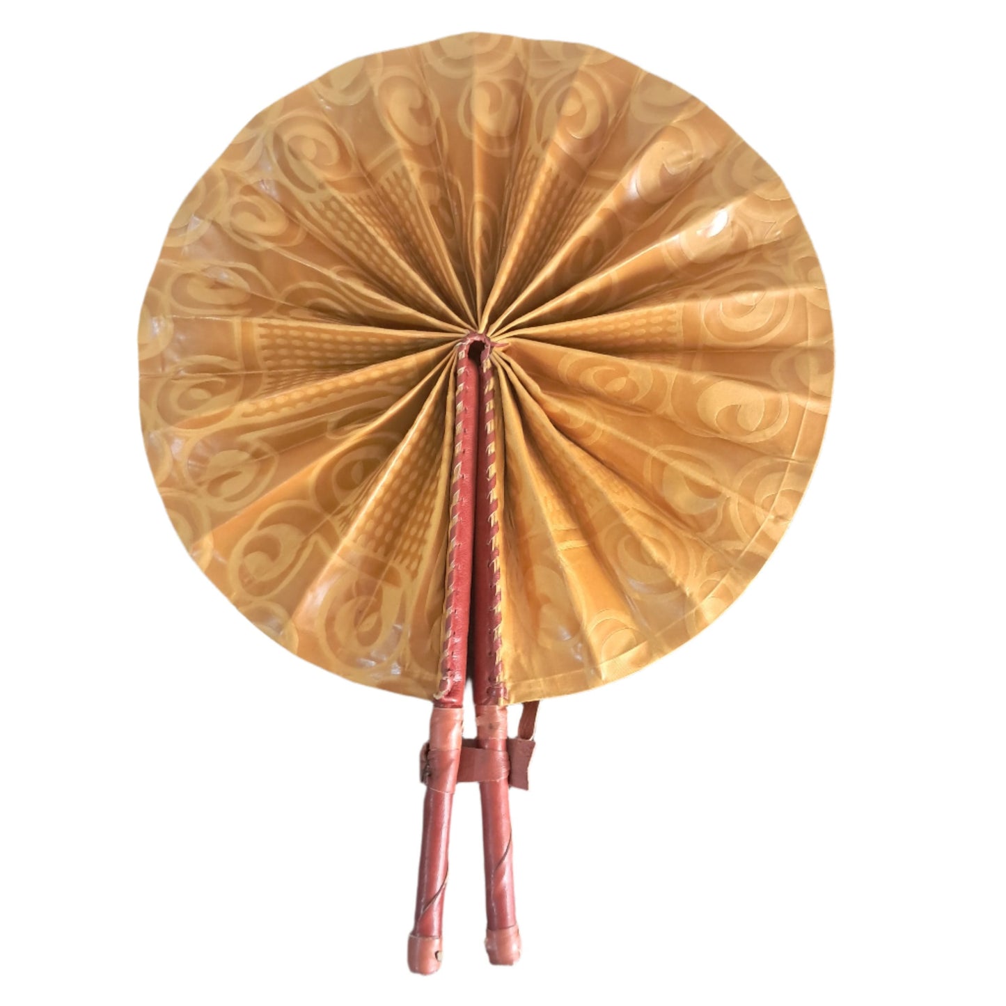 Ghanaian Plain Fabric Fan - PF002 Brown