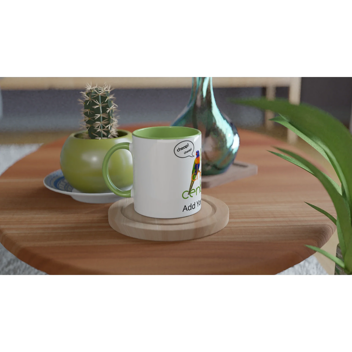 White 11oz Ceramic Mug with Color Inside