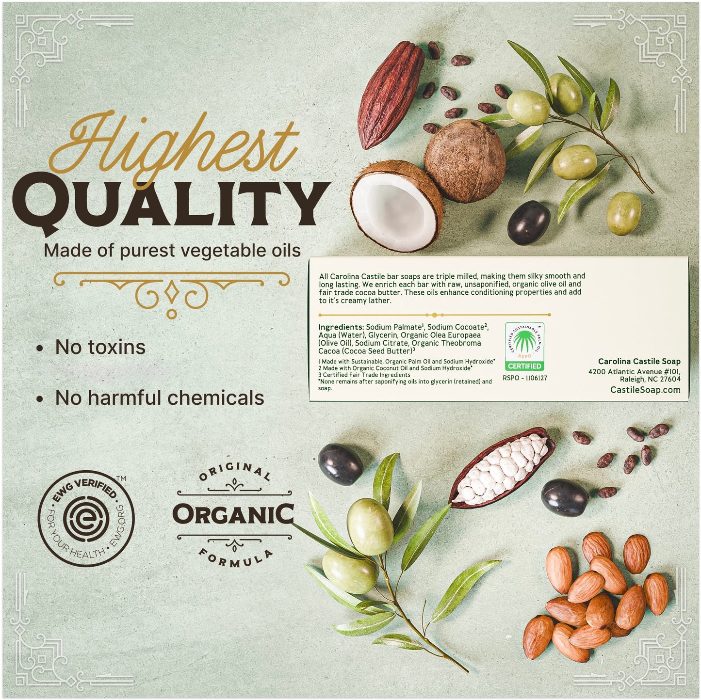 Castile Bar Soap - Gentle Unscented