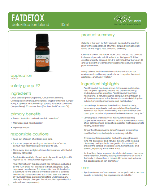 Fat Detox Essential Oil Blend - Can Reduce the Appearance of Cellulite!