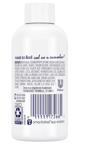 Dove Cucumber & Green Tea Body Wash (3oz)