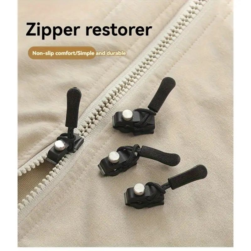 No Sew Zipper Repair Kit - Complete Set with Tools for Clothes Jeans Bags Suitcases