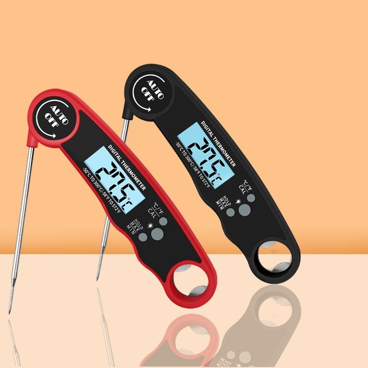 Digital Meat Thermometer with Probe - Waterproof; Kitchen Instant Read Food Thermometer for Cooking; Baking; Liquids; Candy; Grilling BBQ & Air Fryer