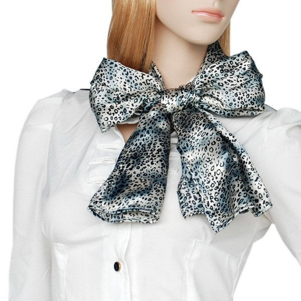 Blando Simple & Decent Cold Blue Tone Leopard Print Fashion Silk Scarf/Wrap/Shawl(Small)