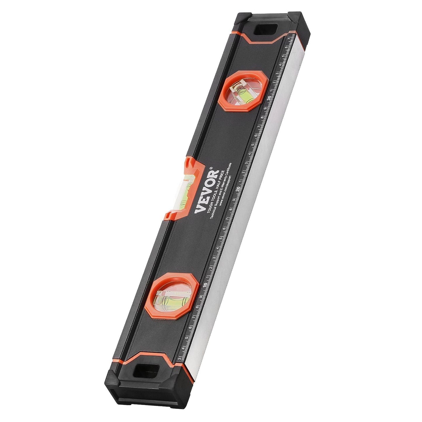 VEVOR 4-Piece Torpedo Level, 48/24/16/10 Inch All Magnetic Levels Set, Fluorescent Light Up Bubble Vials Ruler for 45/90/180 Degree, Aluminum Alloy Magnetic Box Leveler Tool, SAE and Metric Scale