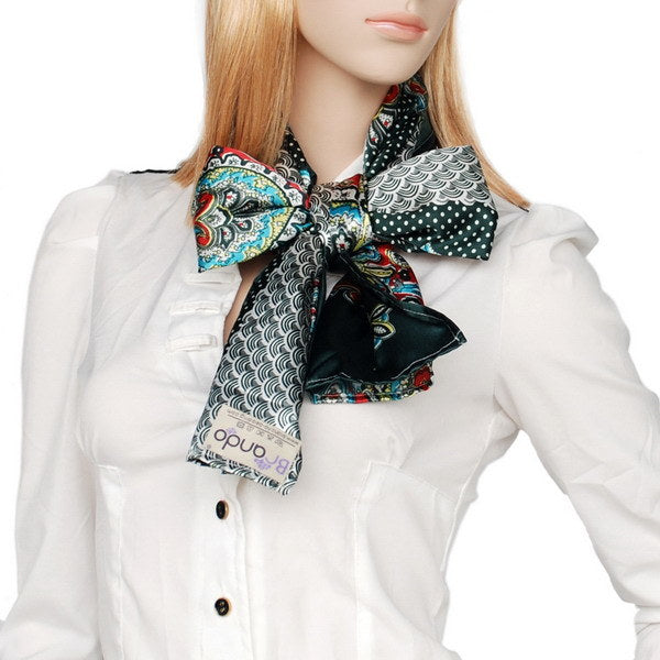 Blando Sega Green Paisley & Multi-Pattern Fashion Graceful Soft Silk Scarf/Wrap/Shawl(Small)