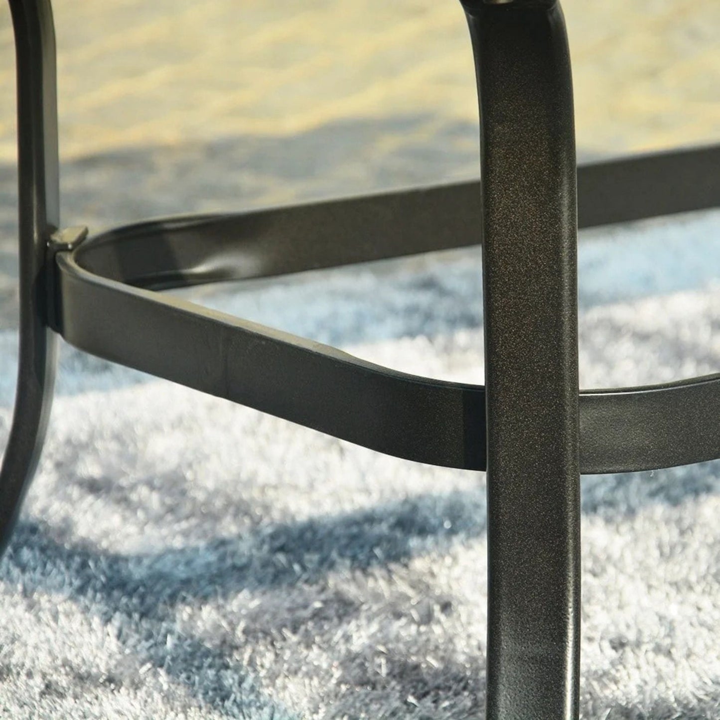 Patio Garden Wicker H18.91' Table with Tempered Glass Top