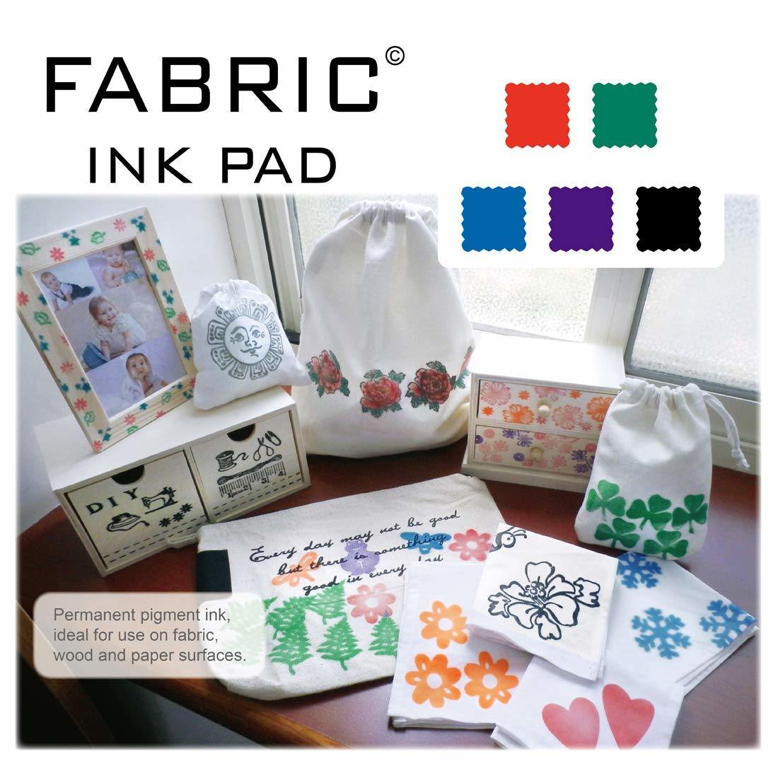 Stamp Pad; Fabric Ink Pad Stamps Set; 5 Colors Non-Toxic Pigment Ink Pad for Stamps; Rubber Stamps; Card Making Supplies; Wood; Fabric and Paper Surface. Stamps for Crafts (5 Pack)