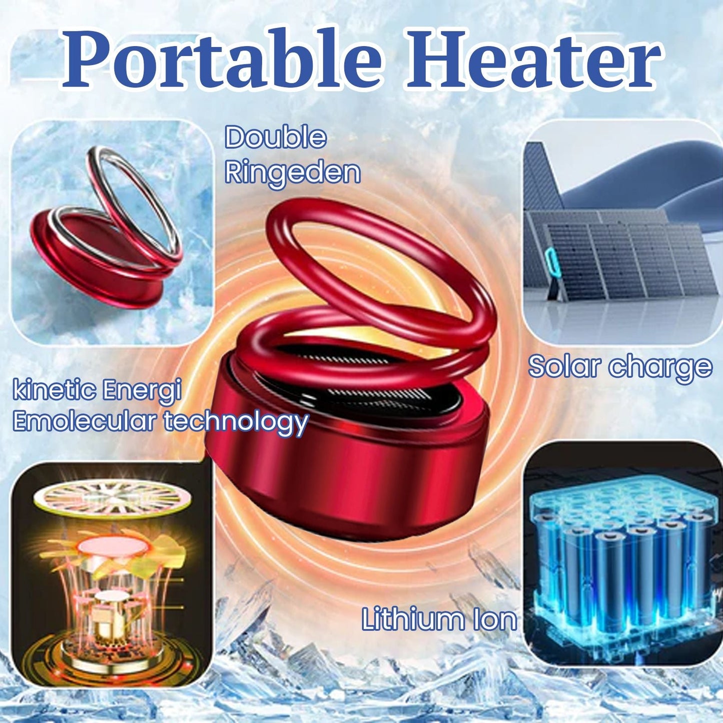 Homonth Portable Dynamic Molecular Heater, Car Window Snow, Ice And Fog Removal Convenient Heater