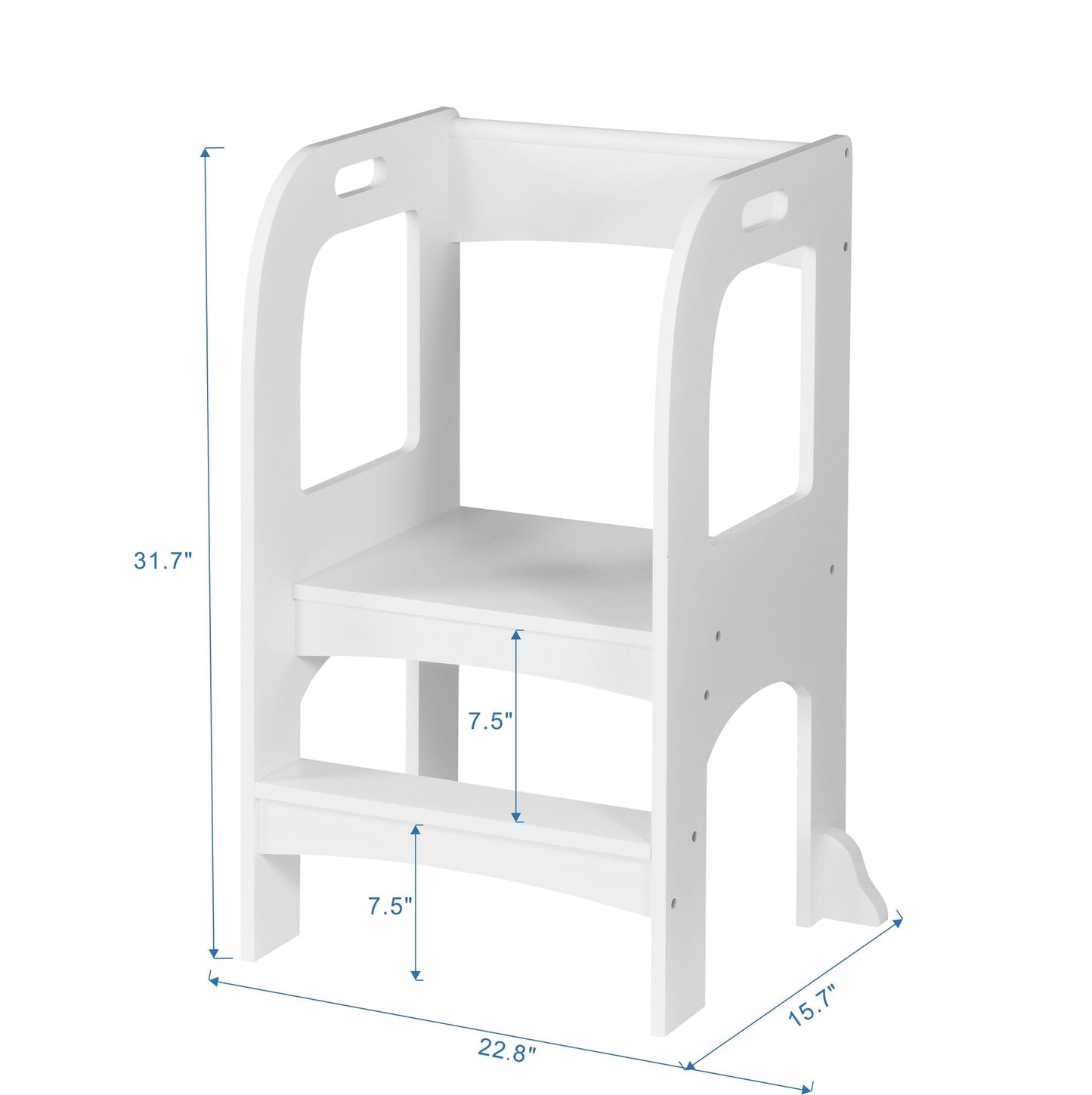 Child Standing Tower; Step Stools for Kids; Toddler Step Stool for Kitchen Counter; White