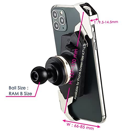 TAKEWAY Phone Holder for 4.7-6.7 inch Screen; Structure for Both Stability and Anti-Vibration; Providing Multi-Angle Vision; Attaches to RAM - Double Socket arms Component for Any B Size