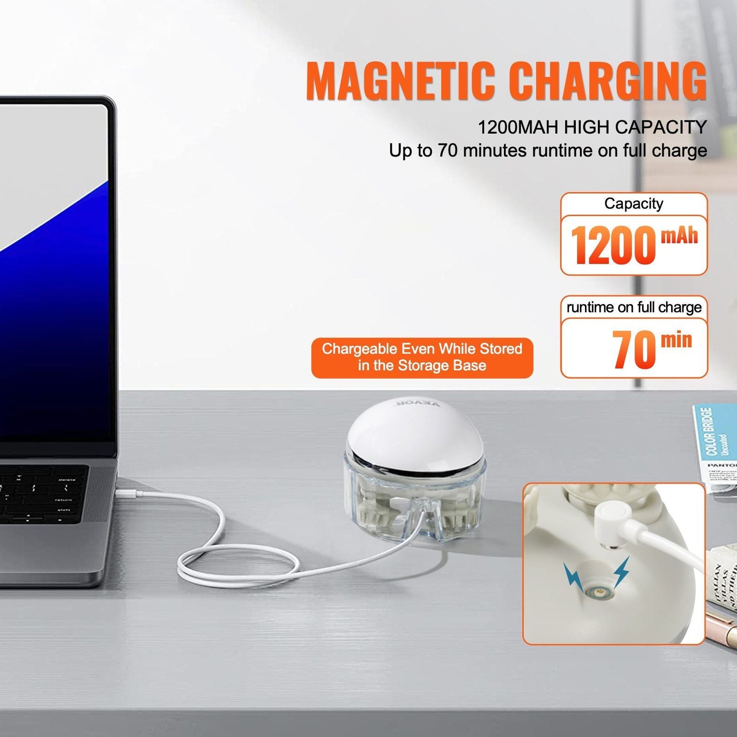 Rechargeable VEVOR Electric Scalp Massager with Heat - Waterproof Head Massager for Hair Growth & Stress Relief