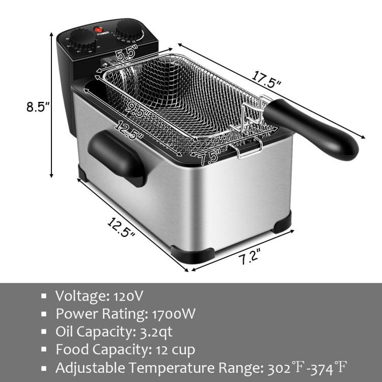 Deep Fryer with Timer for Household & Commercial