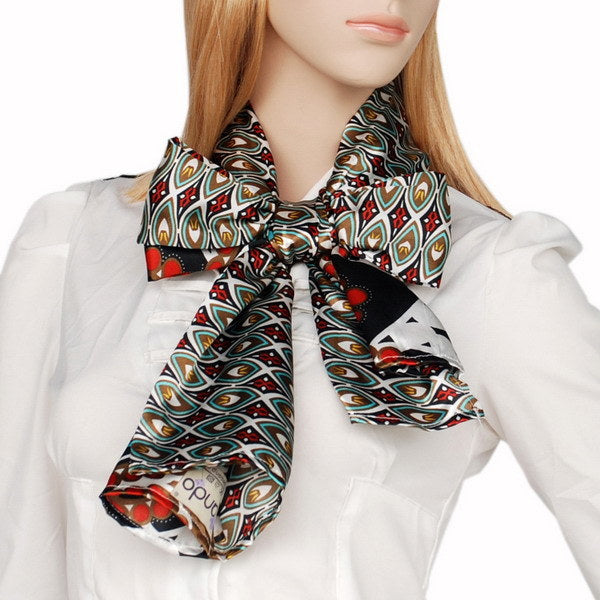 Blando Brown Tone Fantastic Multi-Patterns Chic Natural Soft Silky Scarf/Wrap/Shawl(Large)