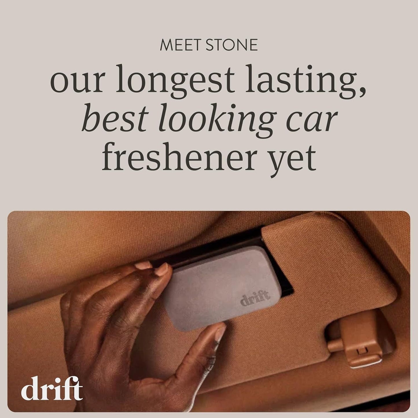 Car Air Freshener - Stone Air Freshener Car Odor Eliminator - Long Lasting Scent - Auto Accessories - Metal Clip - Essential Oils - Clean Ingredients - Amber Scent Starter Kit