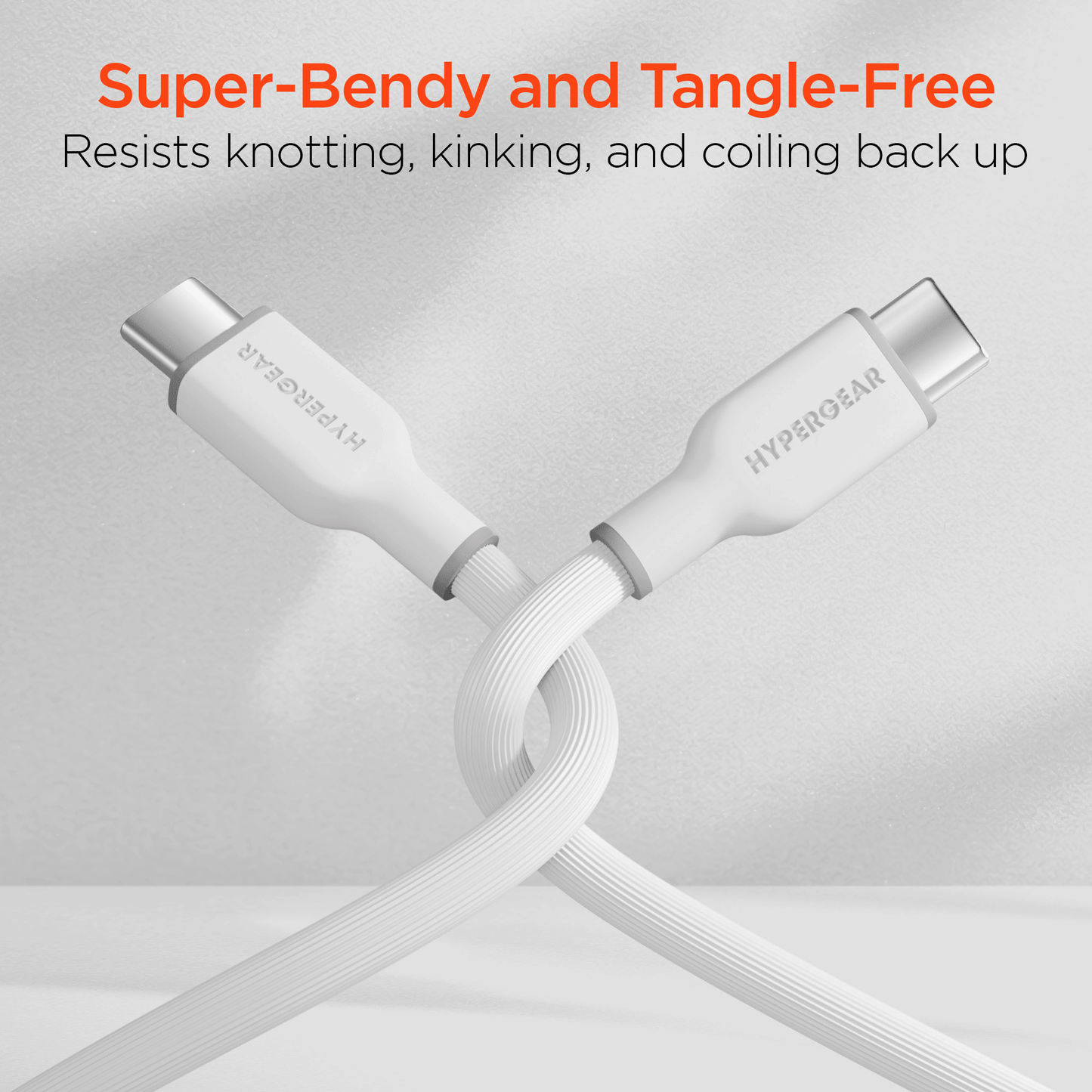 HyperGear Flexi PRO USB-C to USB-C Cable 10ft Black