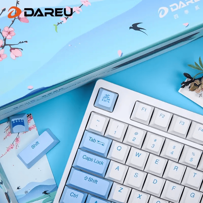 Dareu A87 Spring Swallow Theme 87 Keys Compact Layout Mechanical Gaming Keyboard; Cherry MX Switch; PBT Keycaps