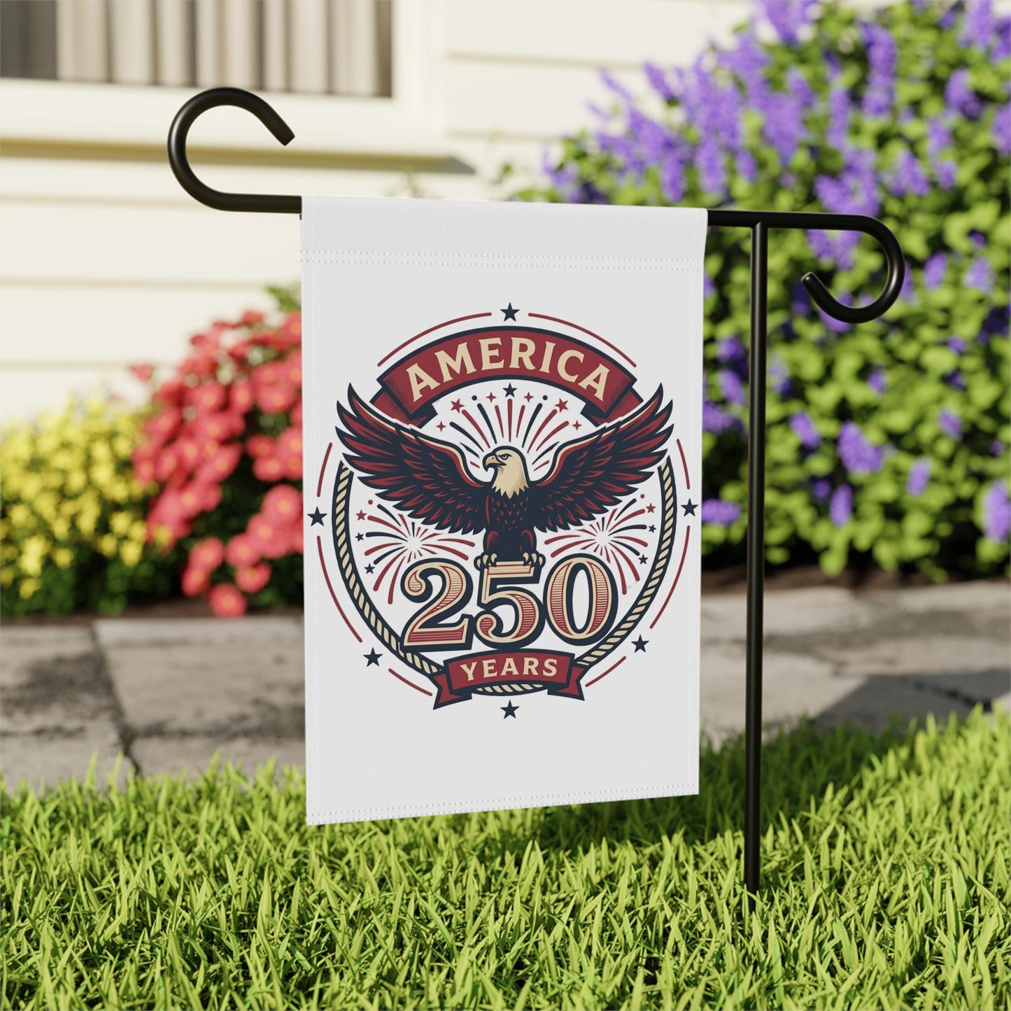 America 250 Years Eagle Garden Banner | Patriotic Yard Flag