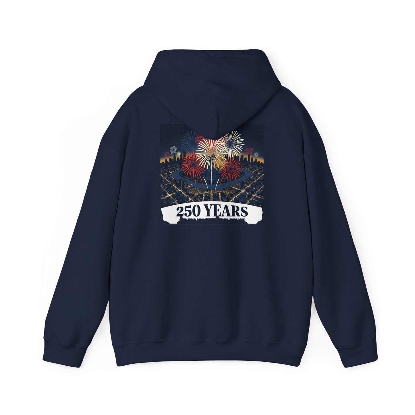 America 250 Years Eagle Graphic Hoodie | Fireworks Backprint