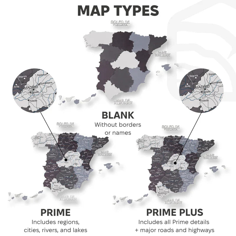 Wooden Map of Spain – Nordik