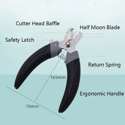Stainless Steel Half Moon Blade Nailclippers Household Cat Claw Nail Cutters Beauty Clippers For Pets Cats Dog Supplies