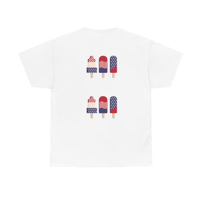 Merica Peace Hand graphic Tee | American Flag Popsicle back, Patriotic Fourth of July
