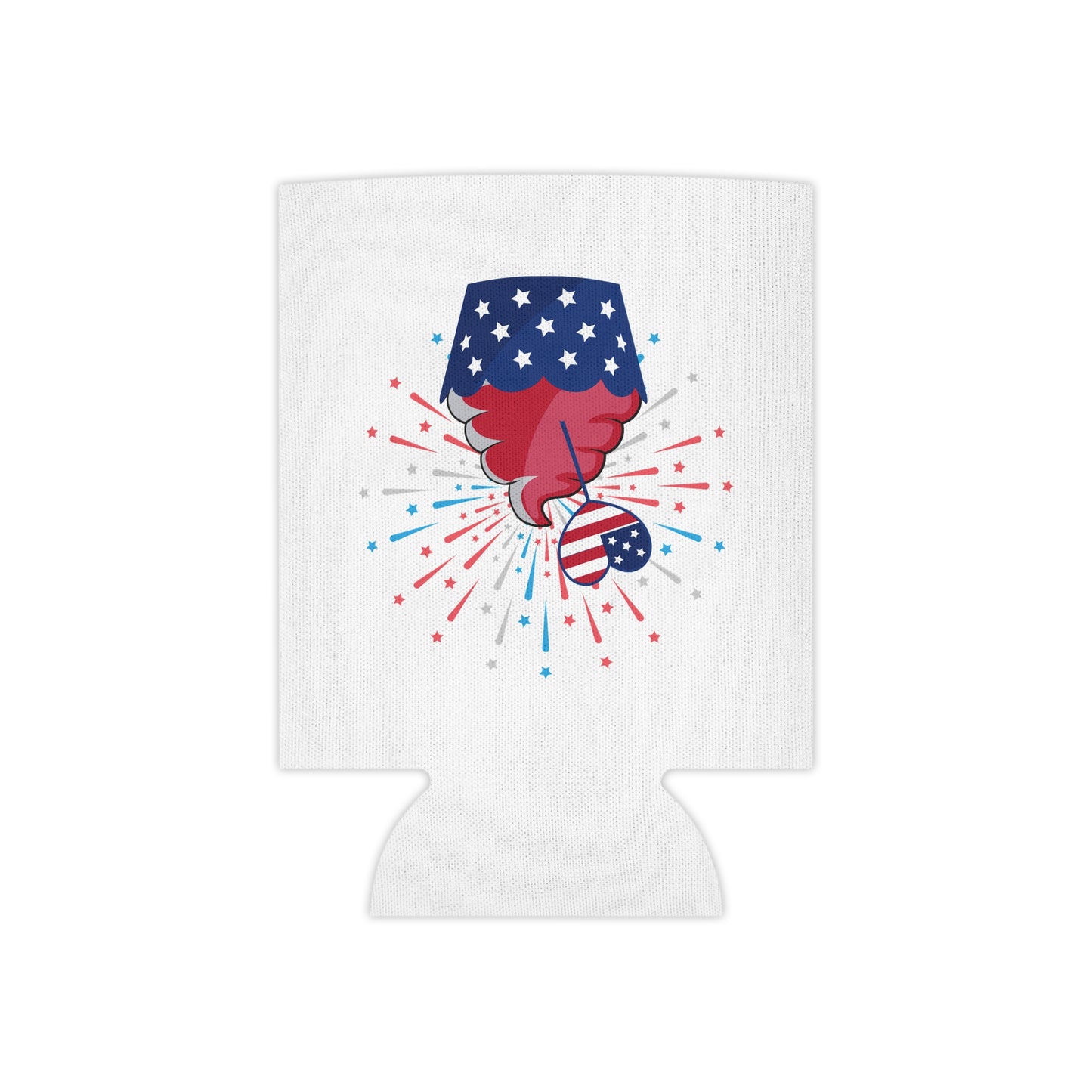 Red White Blue Wine Can Cooler | 4th of July Patriotic Drink Koozie