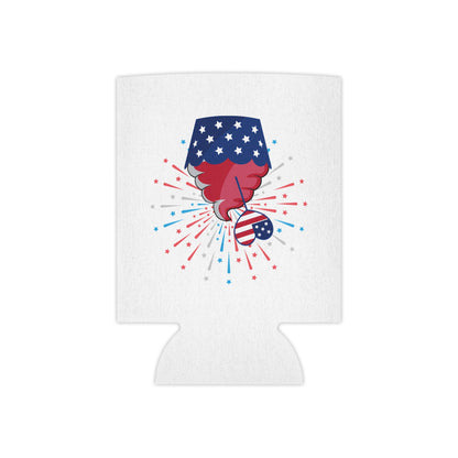 Red White Blue Wine Can Cooler | 4th of July Patriotic Drink Koozie