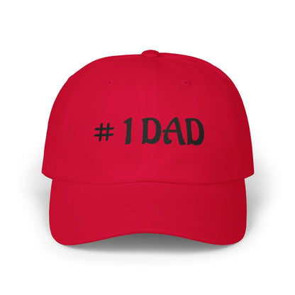 1 Dad Embroidered Dad Cap | White Baseball Hat