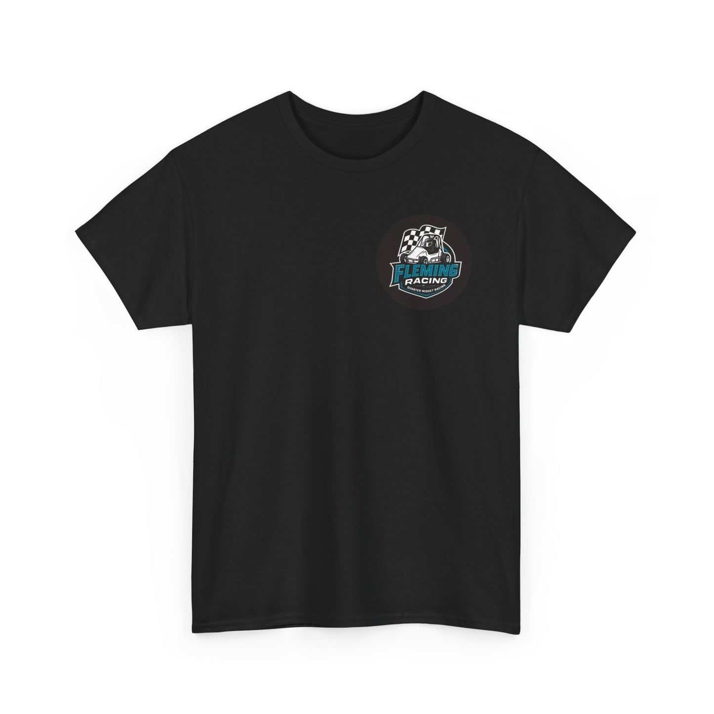 Fleming Racing Logo T-Shirt | Vintage Sprint Car Graphic, Checkered Flag