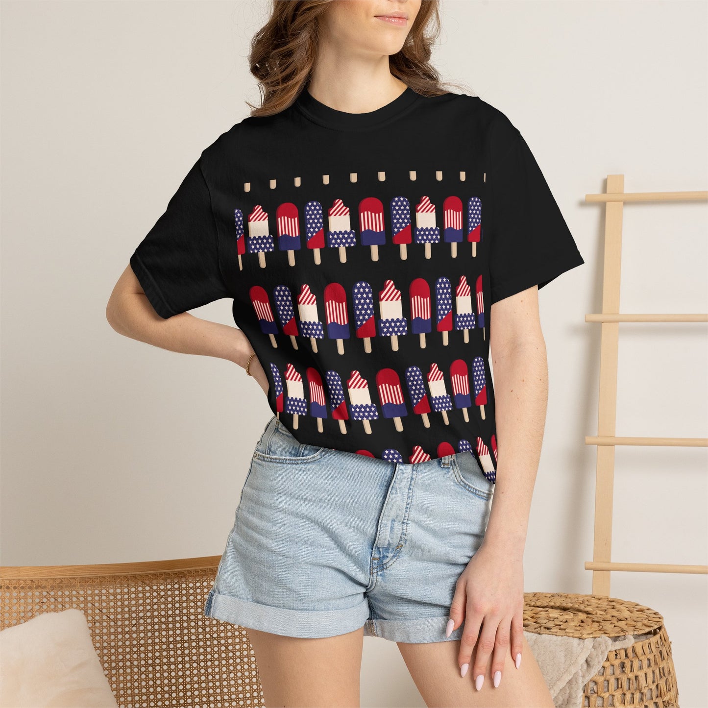 American Flag Popsicle T-shirt | Patriotic Fourth of July Ice Pop Tee