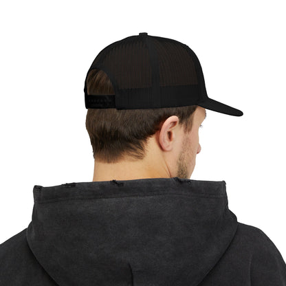 Mountain Logo Snapback Trucker Cap | Outdoor Adventure, Vintage Patch