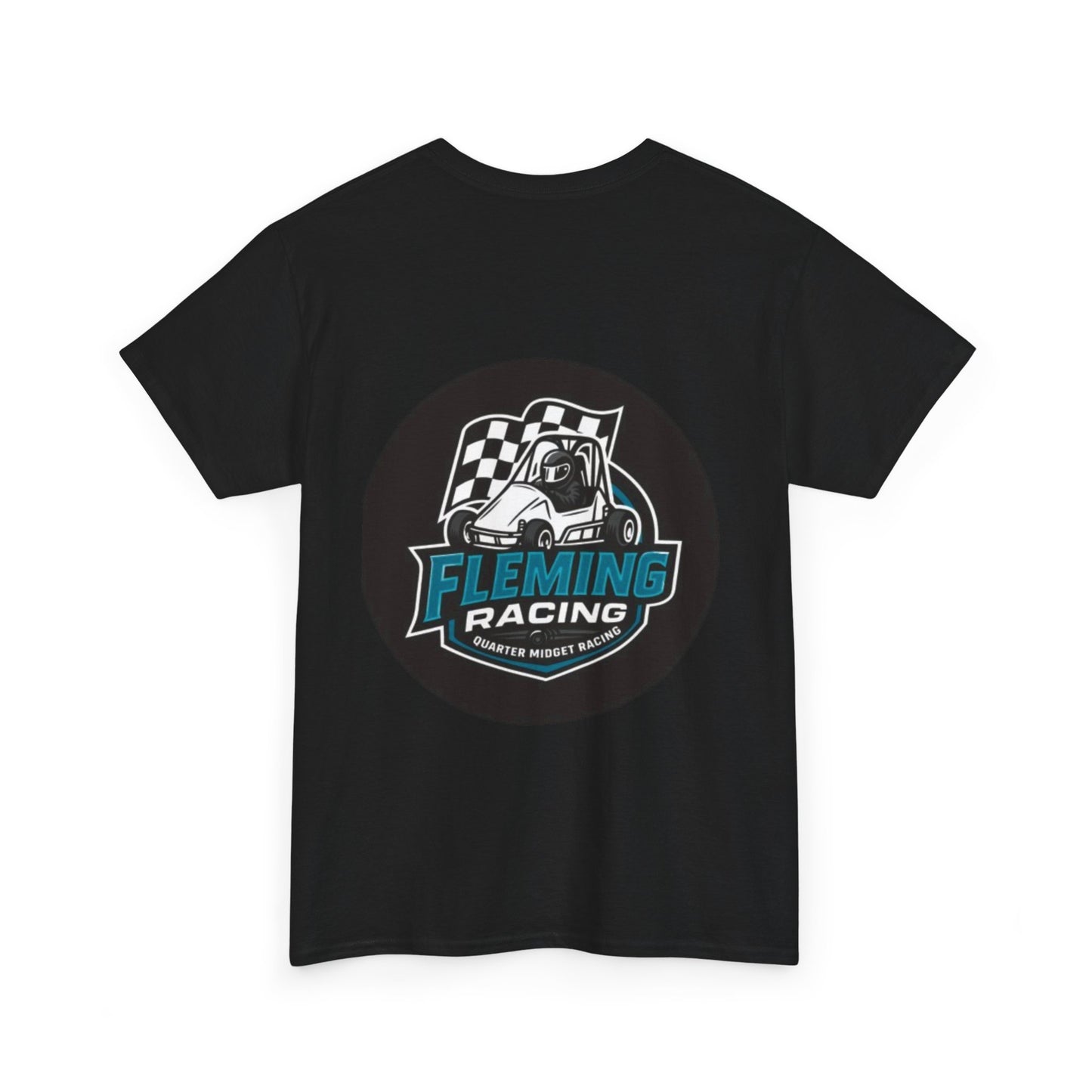 Fleming Racing Logo T-Shirt | Vintage Sprint Car Graphic, Checkered Flag