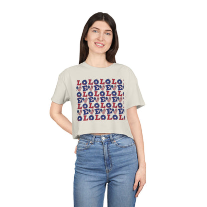 LOL Pattern Graphic Tee | Crop Top