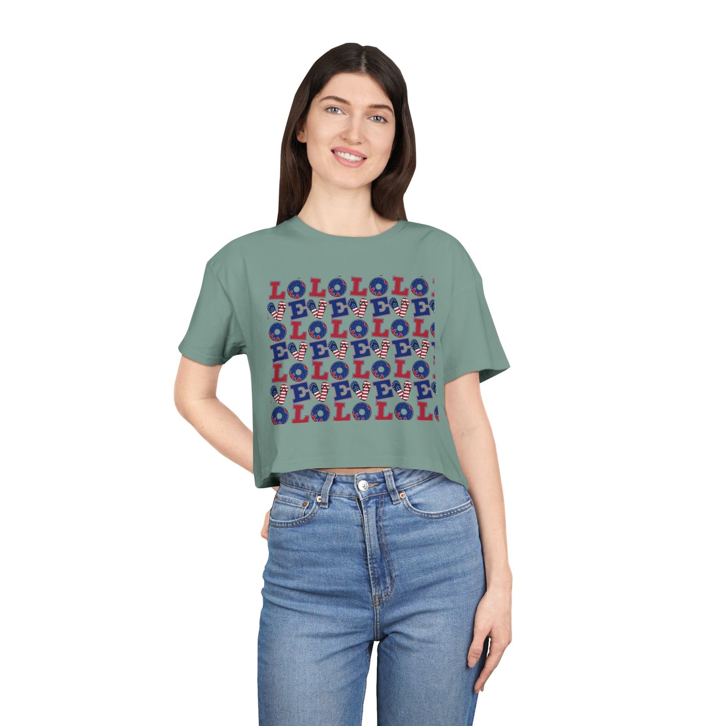 LOL Pattern Graphic Tee | Crop Top
