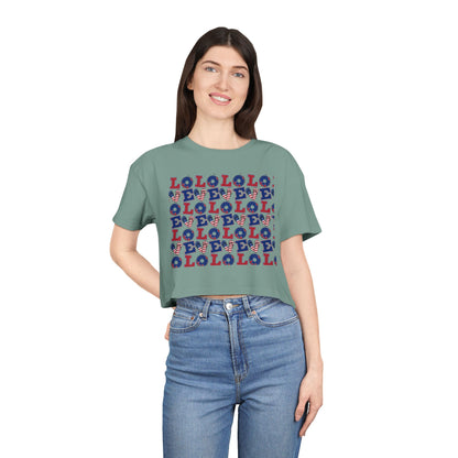 LOL Pattern Graphic Tee | Crop Top