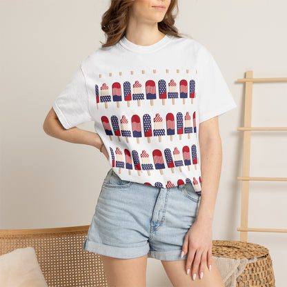 American Flag Popsicle T-shirt | Patriotic Fourth of July Ice Pop Tee