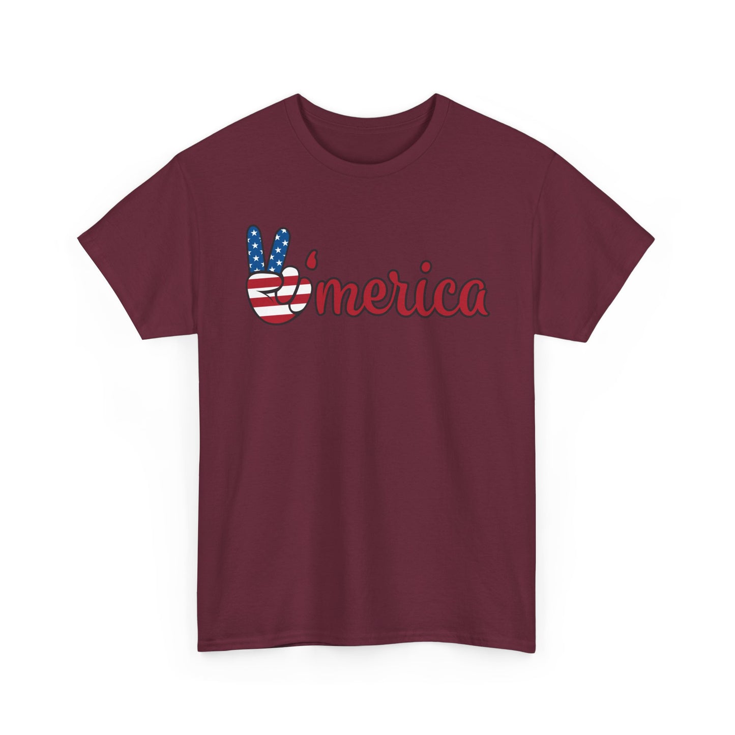 Merica Peace Hand graphic Tee | American Flag Popsicle back, Patriotic Fourth of July