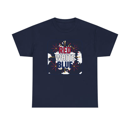 Red White Blue fireworks tee | Patriotic Fourth of July shirt