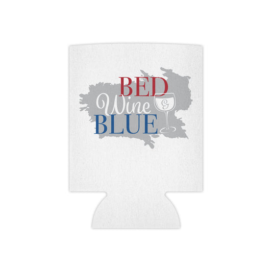 Red White Blue Wine Can Cooler | 4th of July Patriotic Drink Koozie