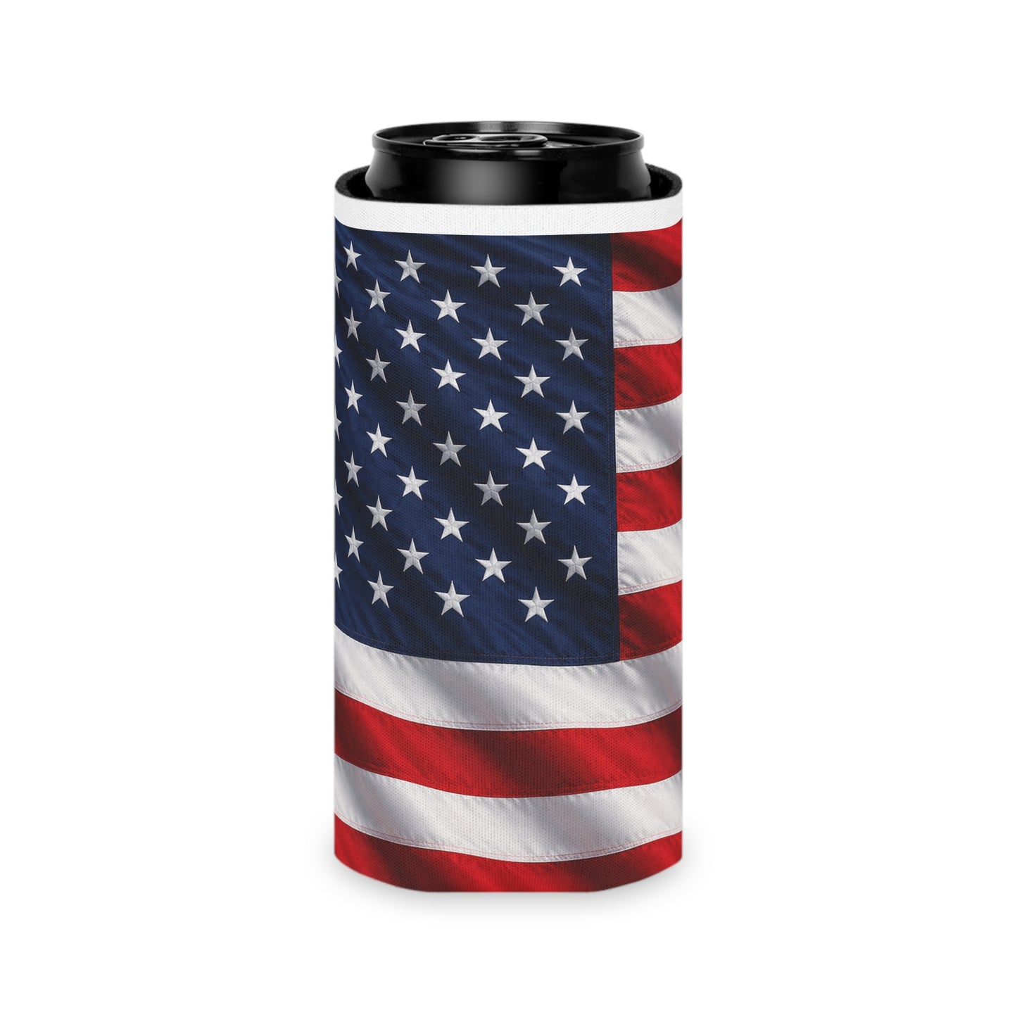 American Flag Can Cooler | USA Stars Stripes Beverage Sleeve