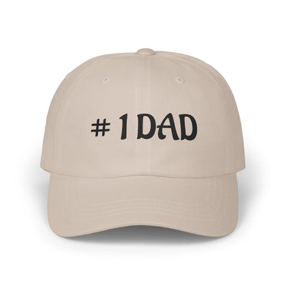 1 Dad Embroidered Dad Cap | White Baseball Hat