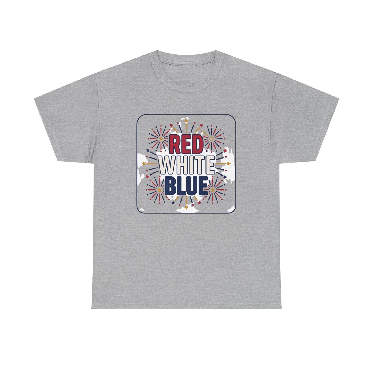 Red White Blue fireworks tee | Patriotic Fourth of July shirt