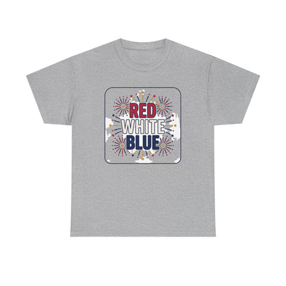 Red White Blue fireworks tee | Patriotic Fourth of July shirt