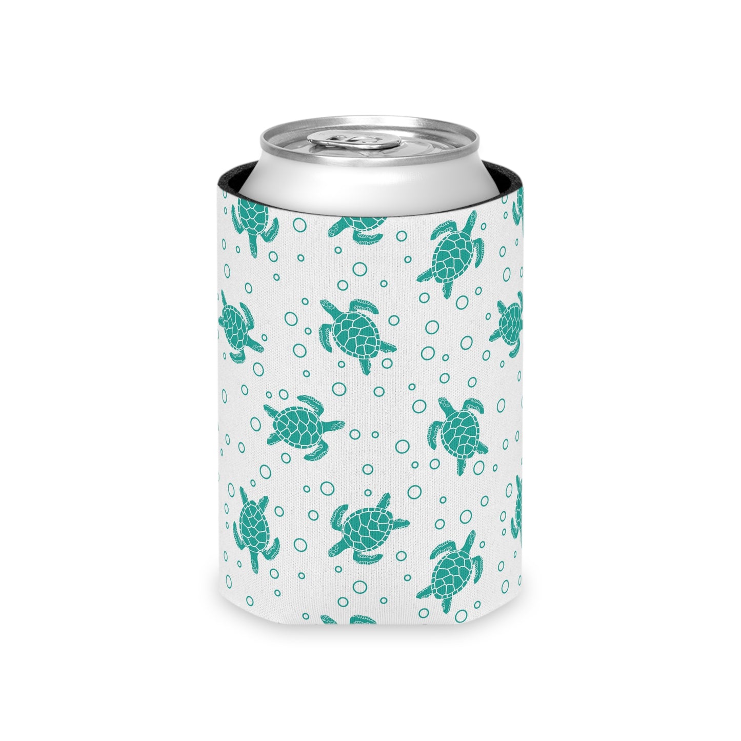 Turquoise Sea Turtles Can Cooler | Turtle Pattern Beverage Sleeve