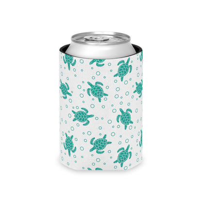 Turquoise Sea Turtles Can Cooler | Turtle Pattern Beverage Sleeve
