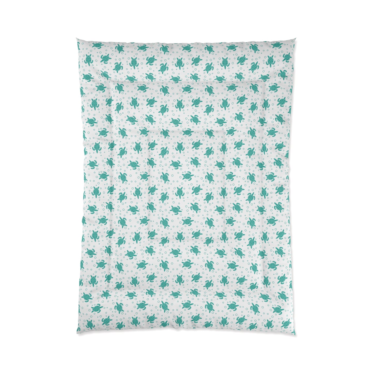 Turquoise Floral Pattern Comforter | Teal Flower All-Over Print