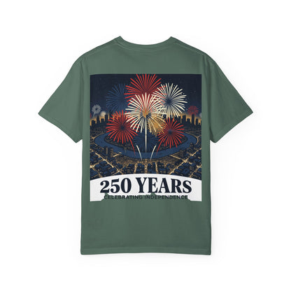 T-Shirt — 250 Years Celebrating Independence Fireworks Design