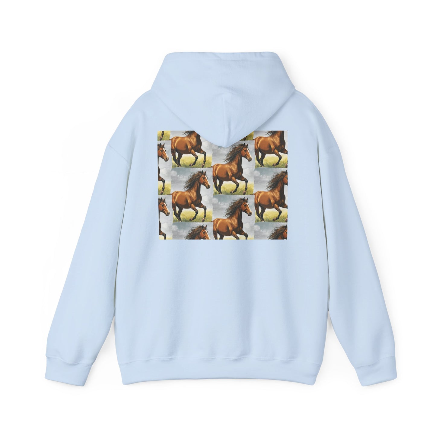 Brown Horse Pattern Hoodie | Galloping Horse Repeat Design